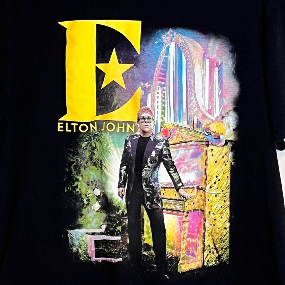 ELTON JOHN Farewell Yellow Brick Road 2022 Concert Tour T Shirt Size XL - Picture 5 of 6